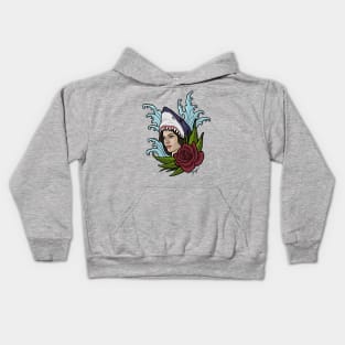 Shark Lady Head Kids Hoodie